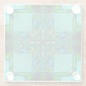 Glass Celtic Cross in Green und Gold Glasuntersetzer (Rückseite)