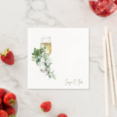 Glass Champagner Personalisiert Cocktail Serviette (Beispiel)