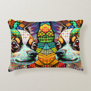 Glass Chihuahua Dog 171 aus Multicolor Dekokissen