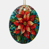Glass Christmas Blume Rot Poinsettia Keramik Ornament (Rechts)
