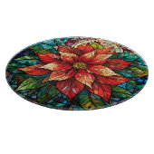 Glass Christmas Blume Rot Poinsettia Schneidebrett (Ecke)