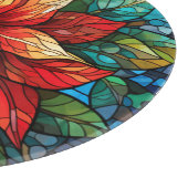 Glass Christmas Blume Rot Poinsettia Schneidebrett (Ecke)