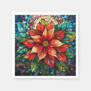 Glass Christmas Blume Rot Poinsettia Serviette