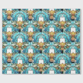 Glass Christmas Candle Holly Geschenkpapier (Flach)