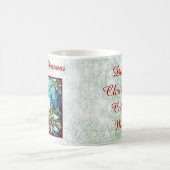 Glass Christmas Candle Holly Green Glitzer Kaffeetasse (Mittel)