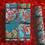 Glass Christmas Candy Canes Geschenkpapier<br><div class="desc">Dieses farbenfrohe und helle Verpackungspapier ist mit seinem klassischen,  bunten Glasfenster und seinem Cane-Design perfekt für Weihnachten. Gedruckt in Rot,  Blues und Grüntöne. Glass Weihnachtscreme Canes Wrapping Paper.</div>