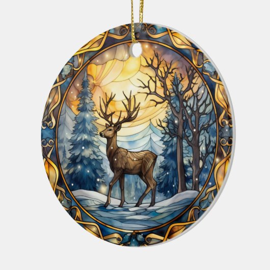 Glass Christmas Deer Ornament (Links)
