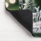 Glass Christmas Deer Ornament on Pine Tree Mousepad (Ecke)