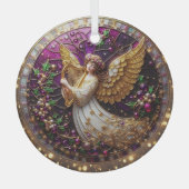 Glass Christmas Engel mit Golden Harp Ornament Aus Glas (Vorderseite)