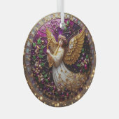Glass Christmas Engel mit Golden Harp Ornament Aus Glas (Vorderseite Rechts)