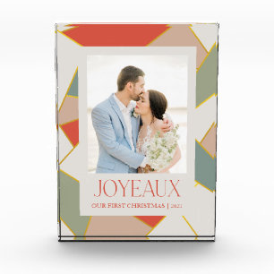 Glass Christmas Just Married Foto Block