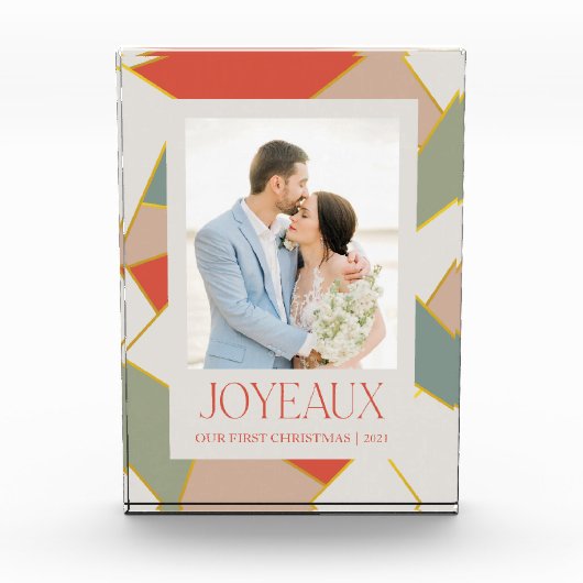 Glass Christmas Just Married Foto Block (Vorderseite)