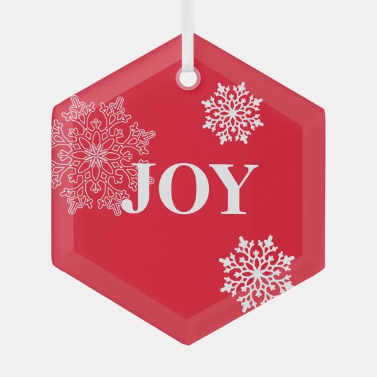 Glass Christmas Ornament JOY (Vorderseite)