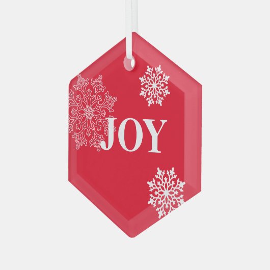 Glass Christmas Ornament JOY (Vorderseite Links)
