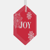 Glass Christmas Ornament JOY (Vorderseite Rechts)