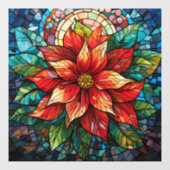 Glass Christmas Poinsettia Fensterheber Fensteraufkleber (Blatt)