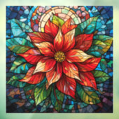 Glass Christmas Poinsettia Fensterheber Fensteraufkleber (Blatt 3)