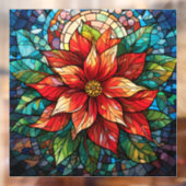 Glass Christmas Poinsettia Fensterheber Fensteraufkleber (Blatt 2)