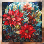 Glass Christmas Poinsettia Fensterheber Fensteraufkleber (Blatt 2)