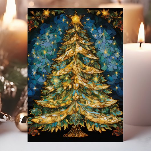 Glass Christmas Tree Feiertagskarte