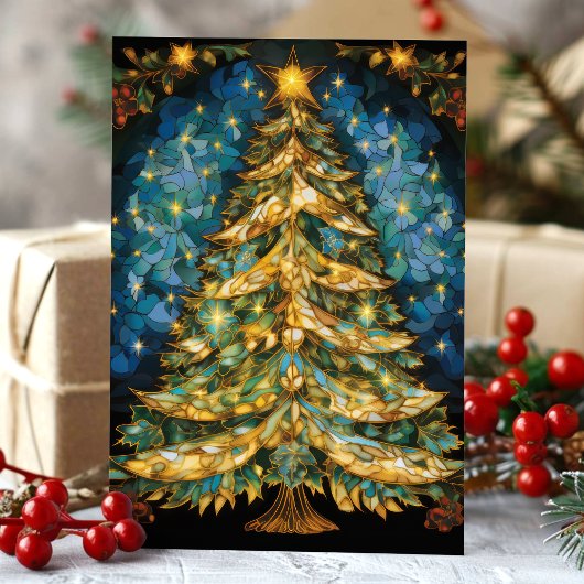 Glass Christmas Tree Feiertagskarte