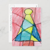 Glass Christmas Tree Feiertagspostkarte (Vorne/Hinten)