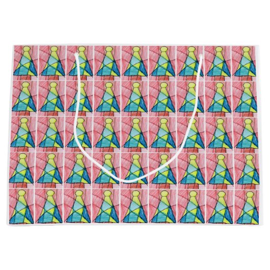 Glass Christmas Tree Große Geschenktüte (Vorderseite)