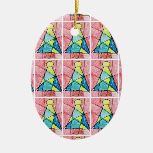 Glass Christmas Tree Keramik Ornament (Vorne)