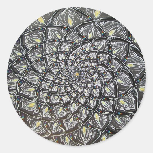 Glass Chrysanthemum Runder Aufkleber (Vorderseite)