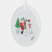 Glass Circle Ornament : Santa Claus (Vorderseite links)