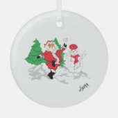 Glass Circle Ornament : Santa Claus Aus Glas (Vorderseite)