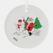 Glass Circle Ornament : Santa Claus Aus Glas (Rückseite)