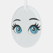 Glass Circle Ornament w/ Blue Eyes (Vorderseite links)