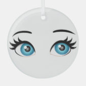 Glass Circle Ornament w/ Blue Eyes Aus Glas (Vorderseite)
