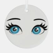 Glass Circle Ornament w/ Blue Eyes Aus Glas (Rückseite)
