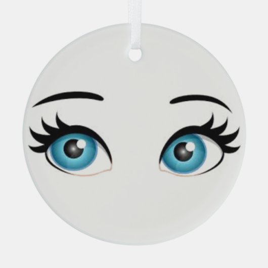 Glass Circle Ornament w/ Blue Eyes Aus Glas (Rückseite)