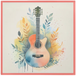 Glass COASTER - Acoustic Guitar on a Coaster Glasuntersetzer