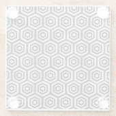 Glass Coaster Black White Hexagon Geometric Glasuntersetzer (Rückseite)