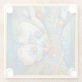 GLASS COASTER - Blue Butterfly in a Blue World Glasuntersetzer (Rückseite)