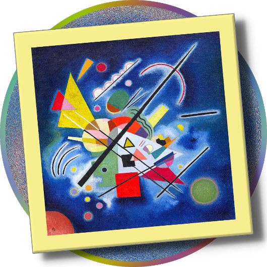 Glass COASTER - "Blue Painting" (1924) - Kandinsky Glasuntersetzer