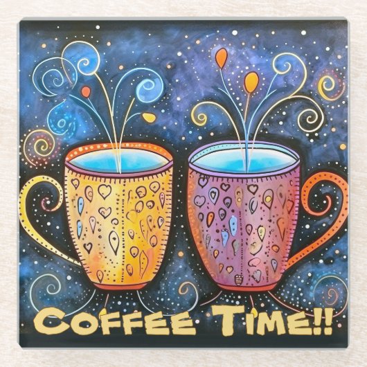 Glass COASTER - Coffee Time Glasuntersetzer (Vorderseite)