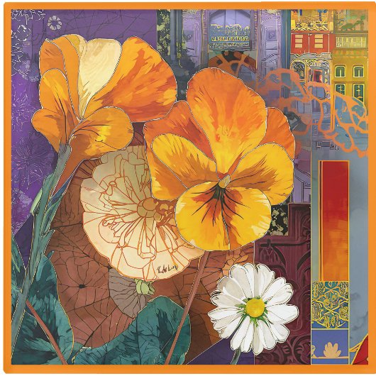 Glass COASTER - Colorful Floral Arrangement Glasuntersetzer