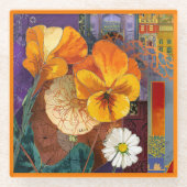 Glass COASTER - Colorful Floral Arrangement Glasuntersetzer (Vorderseite)