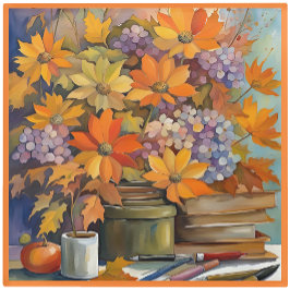 Glass COASTER - Golden Shades of Orange & Violet Glasuntersetzer