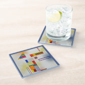 Glass COASTER - "Hartweich, No. 390" - Kandinsky Glasuntersetzer (Schrägansicht)