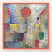 GLASS COASTER - "Red Balloon" by Artist Paul Klee Glasuntersetzer (Vorderseite)