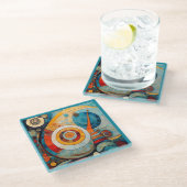 Glass COASTER - Swirls, Twirls, and Circles Glasuntersetzer (Schrägansicht)