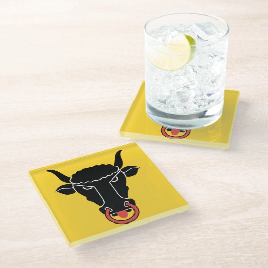 Glass coaster with flag of Uri Canton, Switzerland Glasuntersetzer (Schrägansicht)