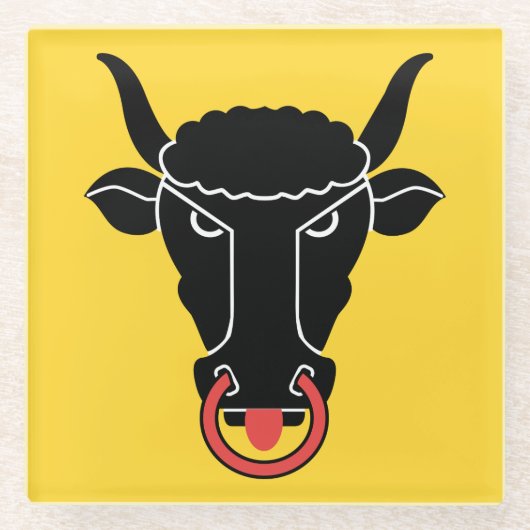 Glass coaster with flag of Uri Canton, Switzerland Glasuntersetzer (Vorderseite)