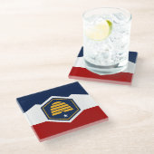Glass coaster with new flag of Utah, USA Glasuntersetzer (Schrägansicht)